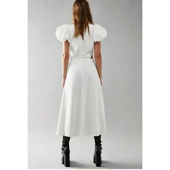 New FREE PEOPLE x ELLIATT Marlberry Midi Dress $353 SMALL White SEQUINED Cutout - Picture 2 of 2
